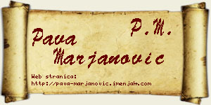 Pava Marjanović vizit kartica